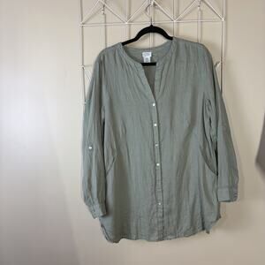 Women's 100% Linen Tunic Top Size L With Pockets